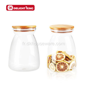 Stockage en verre de miel avec couvercle en liège